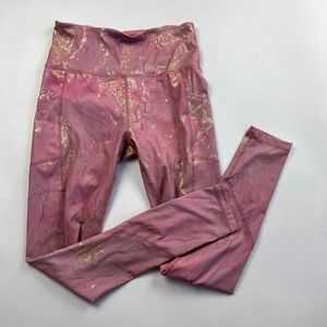 luxeladyfit marble pink gold leggings medium